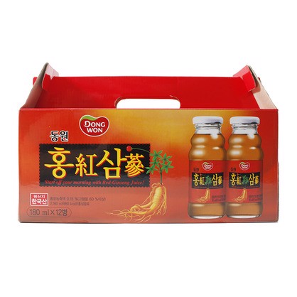 Kết quả hình ảnh cho Nưá»c nhân sâm 180 ml dongwon
