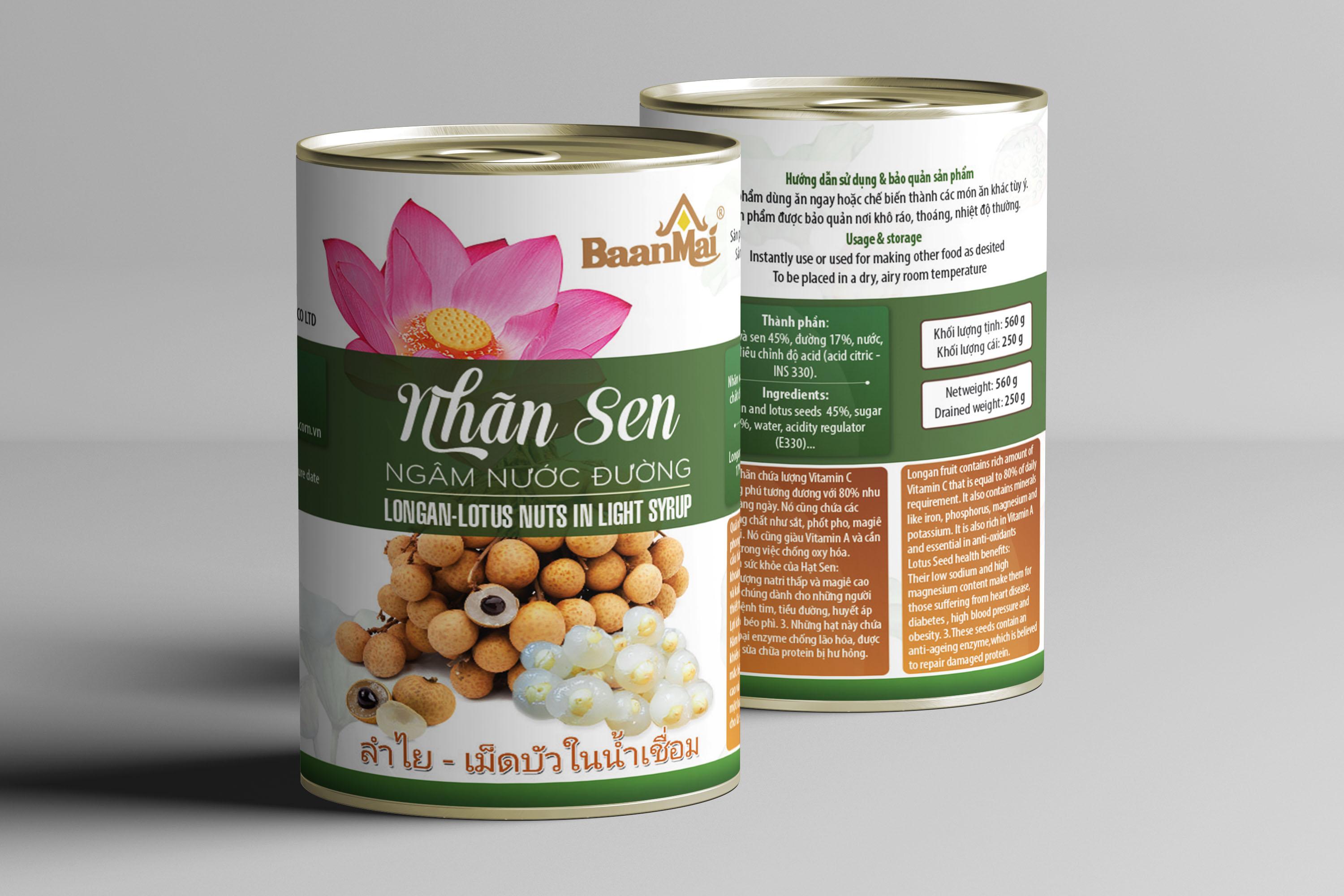 NHÃN -SEN NGÂM NƯỚC ĐƯỜNG - NHÃN SEN ĐÓNG HỘP BAAN MAI | Lazada.vn