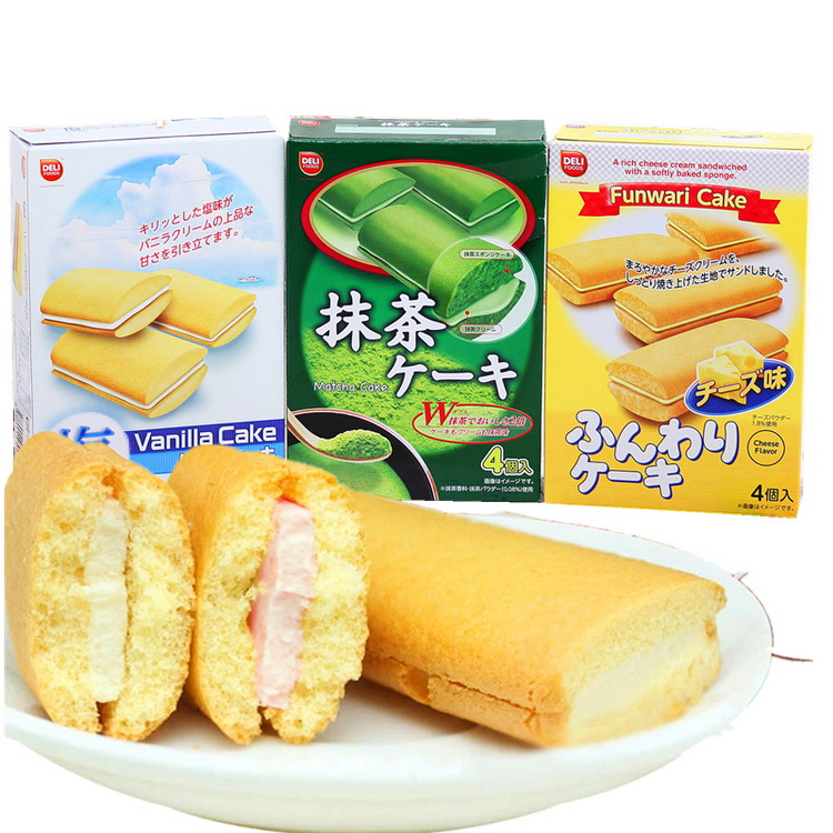 正品进口零食越南72g 美味日志夹心蛋糕盐香草味抹茶/绿茶美味早餐点心瑞士卷休闲食品