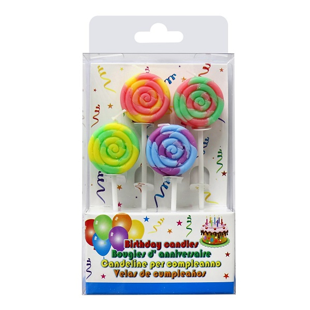 Nến hình kẹo mút nhiều màu bộ 4 cái Uncle Bills YA0094 | Tiki