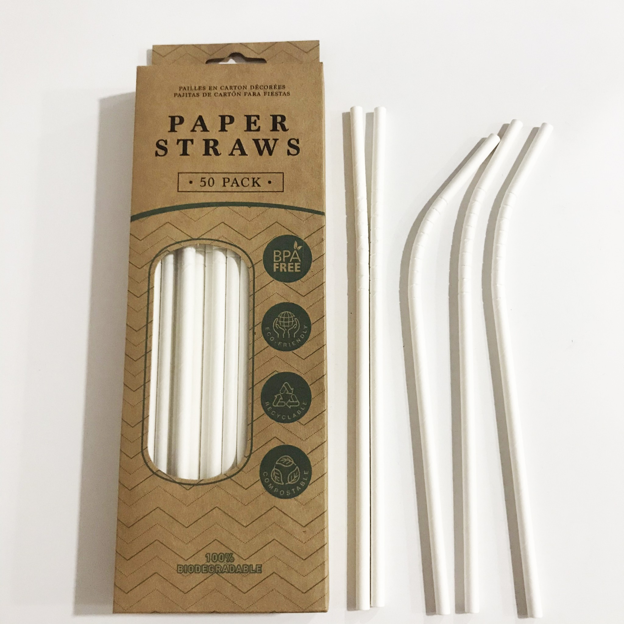 Ống hút giấy thân thiện môi trường hộp 50 cái UBL YA0112