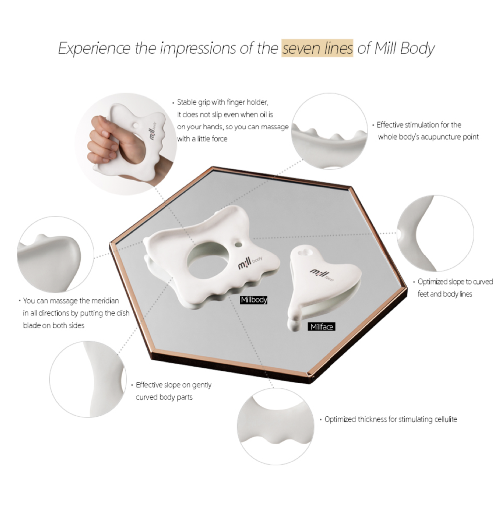 Face & Body Massage Tool Millbody 100% Ceramic GUA SHA Tool – European Beauty by B