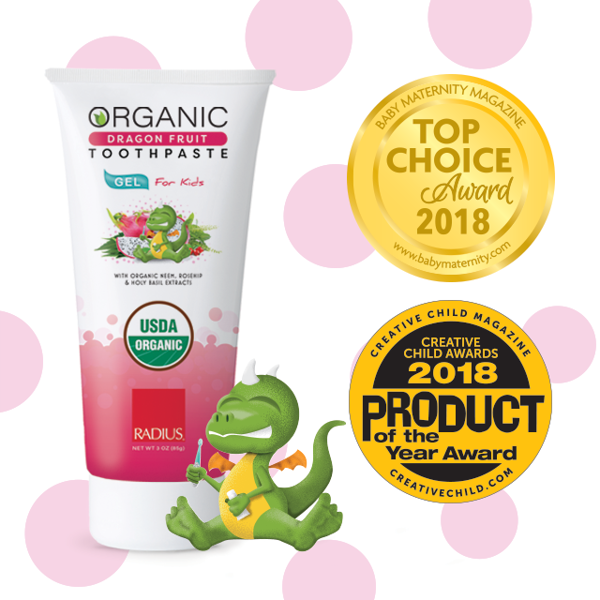 Kem đánh răng trẻ em Radius vị Thanh Long