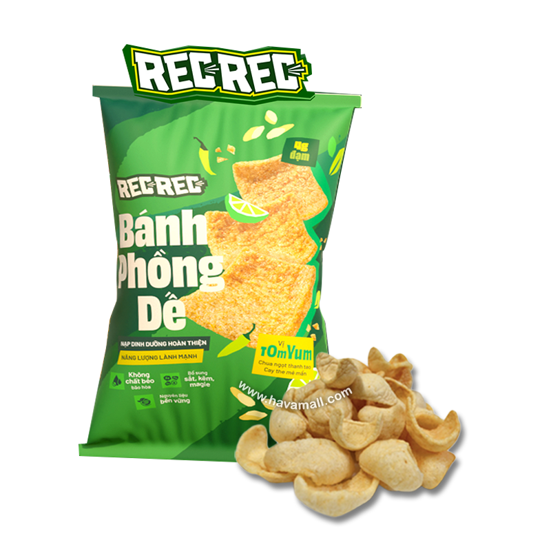 Bánh Snack Phồng Dế REC REC Vị Tom Yum– Rec Rec Cricket Cracker with ...